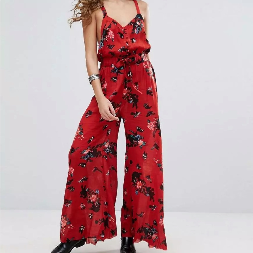 Free People Red Jumpsuit Small